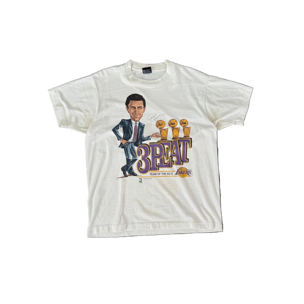 LA Lakers Pat Riley 3Peat 1989 T-Shirt Multicolor Mens M